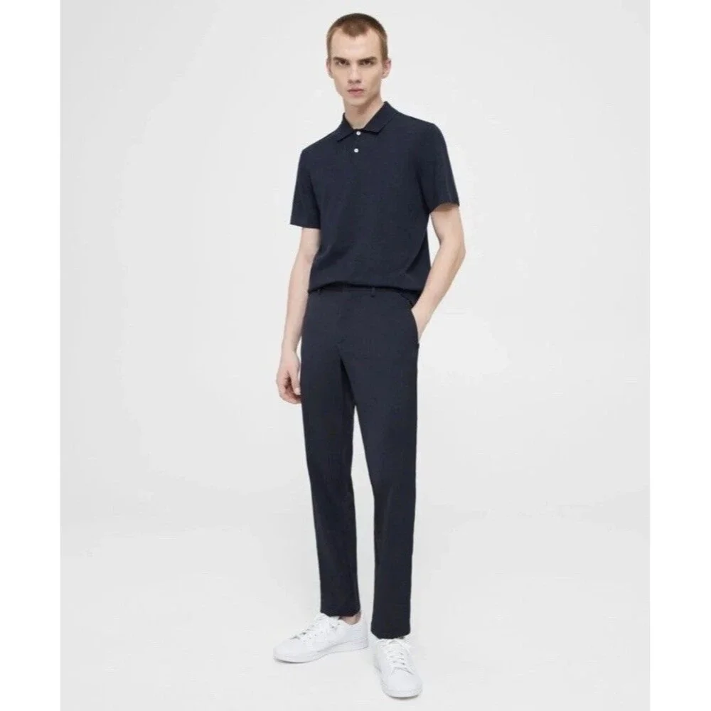 Theory Zaine SW Neoteric Navy Blue Slim Fit Chino Pants Water Repellent Mens 31